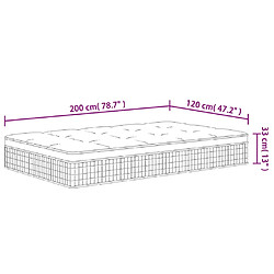 vidaXL Matelas à ressorts ensachés moyen plus 120x200 cm pas cher