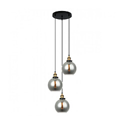 Luminaire Center Suspension industrielle et rétro Cardena Noir, doré 3 ampoules