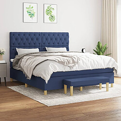 Maison Chic Lit Adulte - Lit simple Lit à sommier tapissier avec matelas moelleux - Meuble de Chambre - Bleu 160x200 cm Tissu -MN41063