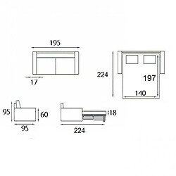 Acheter Inside 75 Canapé lit 3 places MASTER convertible EXPRESS 140 cm Cuir Blanc MATELAS 18 CM INCLUS