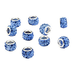 10pcs Perles D'espacement Européennes Bracelet En Strass Résultats De Bijoux Bleu