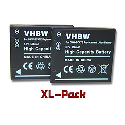 vhbw 2x Batteries compatible avec Panasonic Lumix DMC-TS20, DMC-TS20A, DMC-TS20D, DMC-TS20K appareil photo, reflex numérique (550mAh, 3,7V, Li-ion)