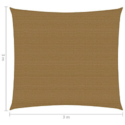 Helloshop26 Voile d'ombrage 160 g/m² taupe 3 x 3 m PEHD 02_0009311 pas cher