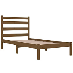 Avis vidaXL Cadre de lit sans matelas marron miel bois massif 100x200 cm