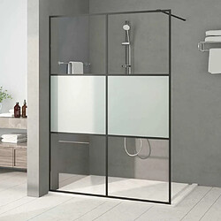 Maison Chic Paroi de douche | Écran de douche | Cloison de douche Noir 140x195 cm Verre ESG demi-dépoli -GKD22762