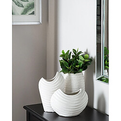 Beliani Vase décoratif LINZI Céramique 25 cm Blanc