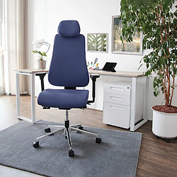 Siège de bureau / Siège de direction PRO-TEC 400, tissu bleu marine, alu poli hjh OFFICE pas cher