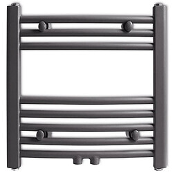 vidaXL Sèche-serviettes eau chaude à rails incurvés gris 480 x 480 mm