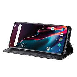 Wewoo Housse Coque Étui en cuir à boucle magnétique avec rétro pour Crazy Horse Texture horizontale OnePlus 7 Proavec support et fentes cartes et cadre photo noir pas cher