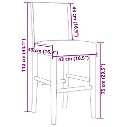 vidaXL Chaises de bar lot de 2 bois massif d'hévéa et similicuir pas cher