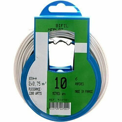 Profiplast PRP522721 Couronne de câble 10 m ho3vhh 2 x 0,75 mm Blanc