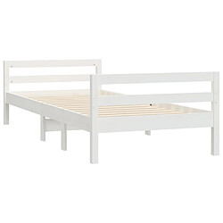 Acheter Maison Chic Lit adulte - Cadre de lit,Structure du lit Contemporain Blanc 75x190 cm Bois de pin massif -MN16076