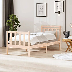 Maison Chic Lit Moderne Chambre - Cadre/structure de lit pour adulte Bois massif 75x190 cm Petit simple -MN26595