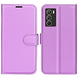 Etui en PU texture litchi avec support, violet pour votre Vivo iQOO Neo5 S