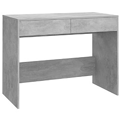 Helloshop26 Bureau table poste de travail meuble d'ordinateur informatique étude 101 x 50 x 76,5 cm bois d'ingénierie gris 02_0023830