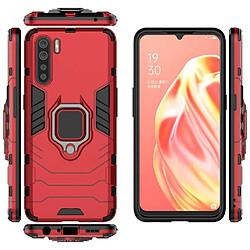 Coque en TPU hybride cool guard avec support de bague rouge pour votre OPPO A91/F15