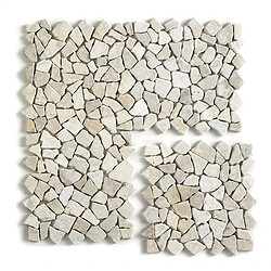 Pegane Carrelage de mosaïque (Boite de 1m²)/ Plaque mosaïque mur et sol en marbre naturel coloris blanc - 30 x 30 cm