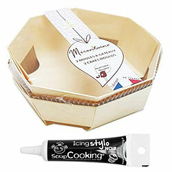 Scrapcooking 2 moules à gâteau bois Ø 18 cm + Stylo glaçage noir