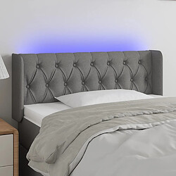 vidaXL Tête de lit à LED Gris foncé 93x16x78/88 cm Tissu