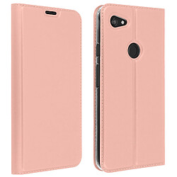 Avizar Housse Google Pixel 3A XL Folio Rangement Carte Fonction Support rose gold