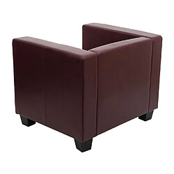 Acheter Mendler Fauteuil chaise lounge Lille ~ similicuir, rouge-brun