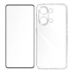 Avizar Coque pour OnePlus Nord 3 5G Silicone Gel et Verre Trempé 9H Biseauté Noir