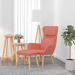 vidaXL Chaise de relaxation avec tabouret Rose Velours