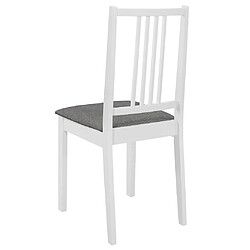 Acheter vidaXL Chaises à manger avec coussins lot de 6 blanc bois solide