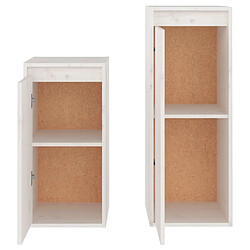 Acheter Maison Chic Meubles TV 2 pcs pour salon Blanc Bois massif de pin -MN72396