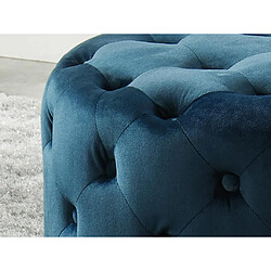 Avis Vente-Unique Pouf FOURCA en velours - Bleu nuit