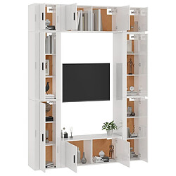 Avis Maison Chic Ensemble de meubles TV 8 pcs pour salon - Blanc brillant Bois d'ingénierie -MN64625