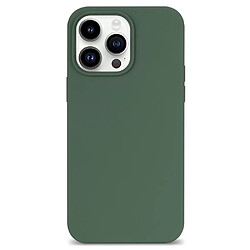 Coque en silicone anti-rayures, revêtement de fibres pour votre iPhone 14 Pro - Vert gazon