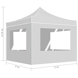 vidaXL Tente de réception pliable avec parois Aluminium 2x2 m Blanc pas cher