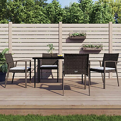 vidaXL Chaises de jardin coussins lot de 4 marron 56,5x57x83 cm rotin