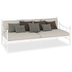 Maison Chic Lit adulte - Lit simple Cadre de lit,Structure du lit Contemporain de repos Blanc Métal 90 x 200 cm -MN52497