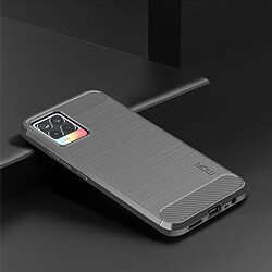 Mofi Coque en TPU Revêtement en fibre de carbone brossé gris pour votre Realme 8 Pro/8