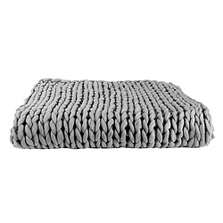 The Home Deco Factory Plaid grosse maille en acrylique- 150x120 cm - Gris