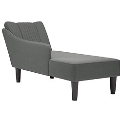 vidaXL Fauteuil long avec accoudoir droit gris foncé tissu