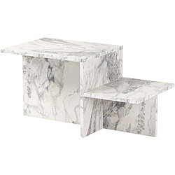 Hanah Home Table basse en aggloméré 80 x 40 x 40 cm Harmony beige marbré.