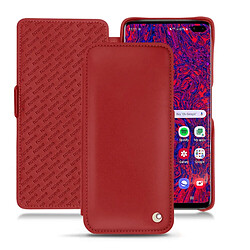 Housse cuir Samsung Galaxy S10 5G - Rabat horizontal - Rouge ( Nappa - Pantone #d50032 ) - NOREVE