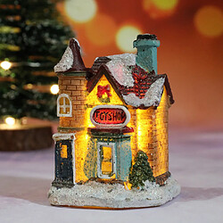 6pcs Vintage Style LED Noël Snow House Maison Table Décoration de Jardin