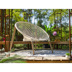 Fauteuil de jardin rond en macramé coton - Jardiline