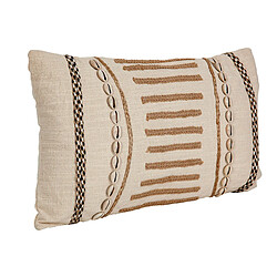 Coussin Romimex Beige Crème 30 x 8 x 50 cm Broderie