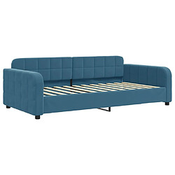 vidaXL Lit de repos sans matelas bleu 90x200 cm velours