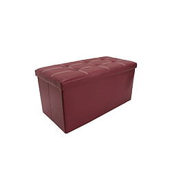 Mobili Rebecca Banc de Stockage Pouf Similicuir Avec Couvercle 38x76x38