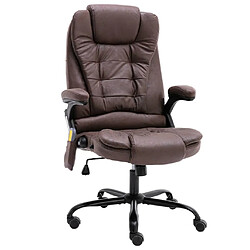 Maison Chic Chaise Gaming | Chaise de bureau Ergonomique Fauteuil de massage marron foncé similicuir daim -GKD12505