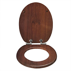 Helloshop26 Abattant WC siège de toilette à fermeture douce en MDF de hêtre foncé 19_0000644