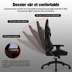 Avis Lexzurn Chaise Gaming, Charge 150KG Assise de 56CM, Appui-tête, Coussin Lombaire et Accoudoirs Réglables