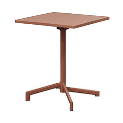 Acheter Mes Ensemble table jardin carrée + 4 fauteuils en métal terracotta - BACA