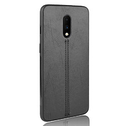 Avis Wewoo Coque Pour OnePlus 7 antichoc couture peau de vache motif PC + PU + TPU cas noir